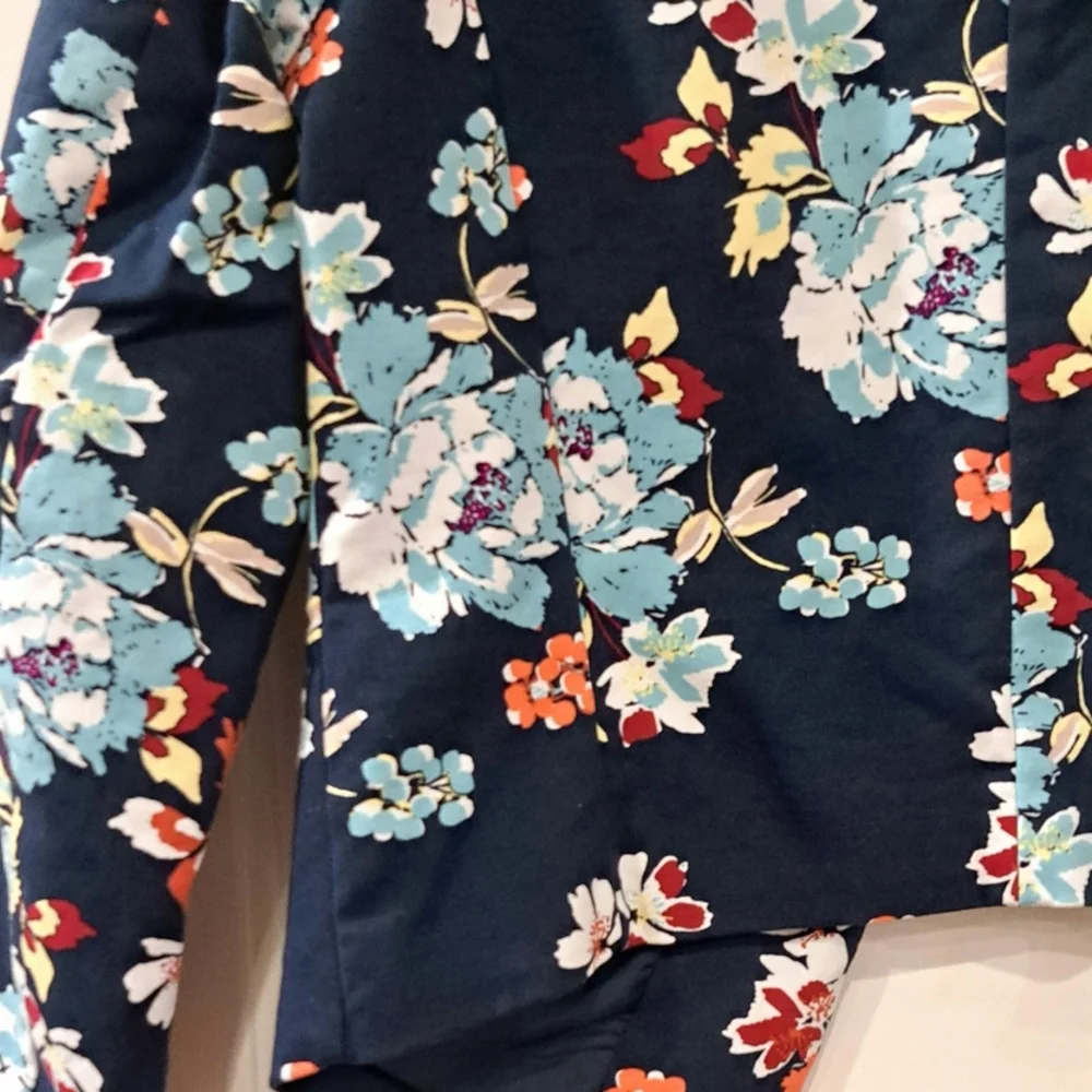 Simply Styled Floral blazer navy red blue Size M